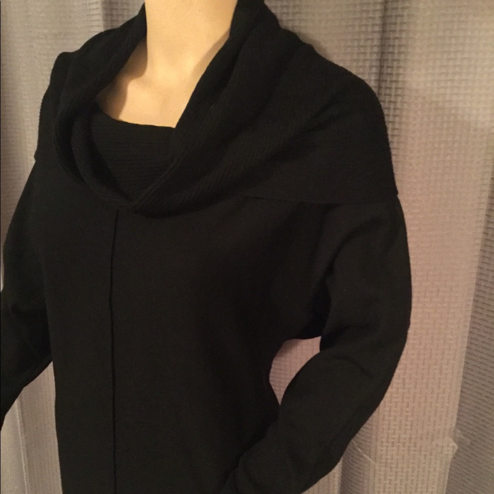Tahari Extrafine Merino Wool Black Dress Size Med